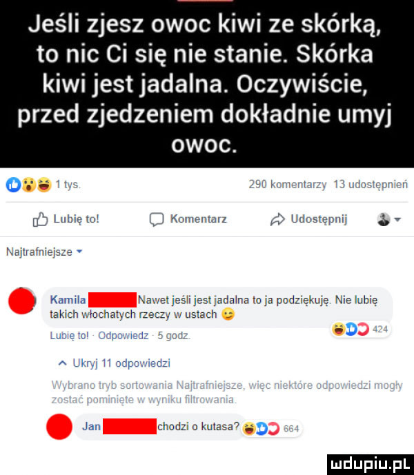 jeśli zjesz owoc kiwi ze skórką to nic ci się nie stanie. skórka kiwi jest jadalna. oczywiście przed zjedzeniem dokładnie umyj owoc. or i la wf si ww u lubin d q kmvemdu p nan  mm   diiiricwśiżęt kalwin nba ach wiącha vch jus ada na uje podziewa n lub   s s eh u mr. a mi de jaci hnczi kutasa d ludu iu. l