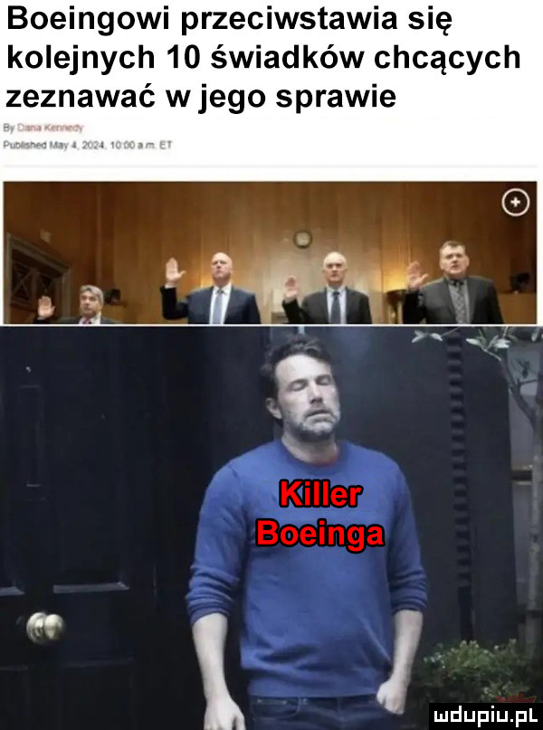 boeingowi przeciwstawia się kolejnych    świadków chcących zeznawać w jego sprawie x