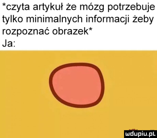 czyta artykuł że mózg potrzebuje tylko minimalnych informacji żeby rozpoznać obrazek ja