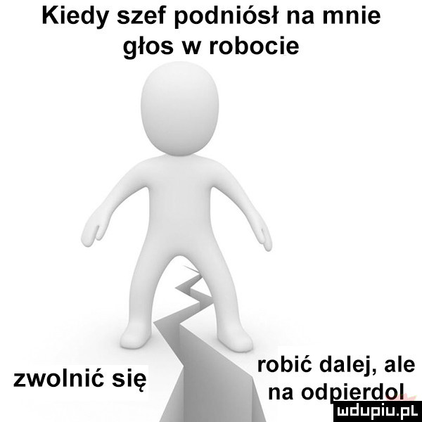 kiedy szef podniósł na mnie głos w robocie robić dalej ale na odlﬁierdol zwolnić się
