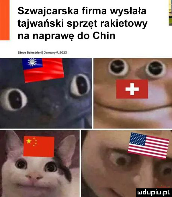 szwajcarska firma wysłała tajwański sprzęt rakietowy na naprawę do chin suw lumwniju uuv ma