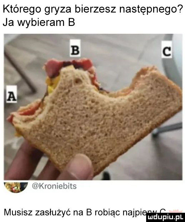 którego gryza bierzesz następnego ja wybieram b kroniebits musisz zasłuzyc na b robiąc rwjlpmdupium