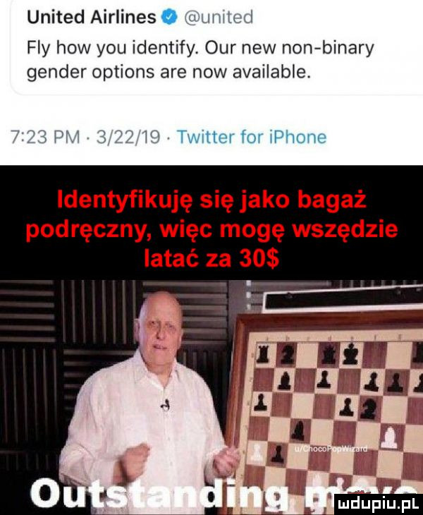united airlines o muted fly hiw y-u identify. ocr naw non bonary gender options are now available.    pr     ii twitter for iphone identyfikuję się jako bagaż podręczny więc mogę wszędzie latać za