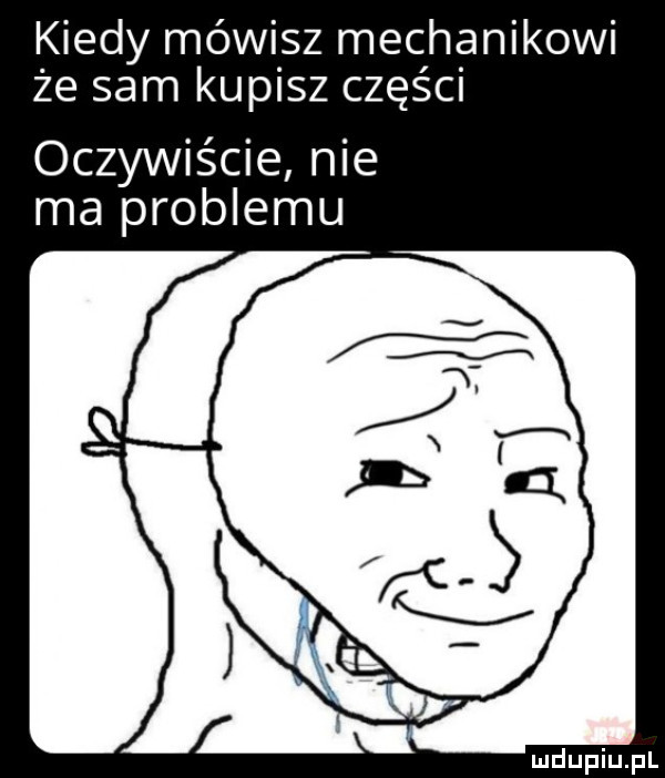 kiedy mówisz mechanikowi że sam kupisz części oczywiście nie ma problemu