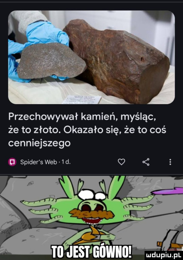 przechowywał kamień myśląc że to złoto. okazało się że to coś cenniejszego d spider s web   d. c