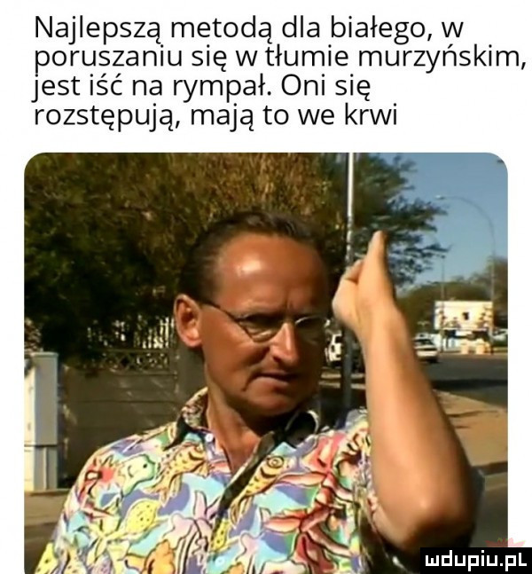 najlepszą metodą dla białego w poruszaniu się w tłumie murzyńskim jest iść na rympał. oni się rozstępują mają to we krwi