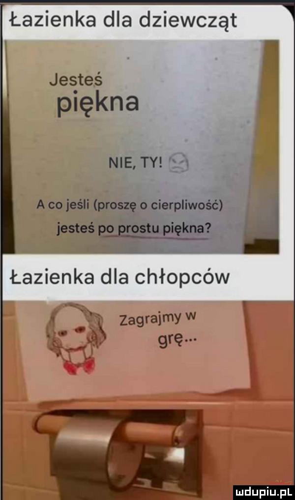 łazienka dla dziewcząt jesteś piękna nie ty