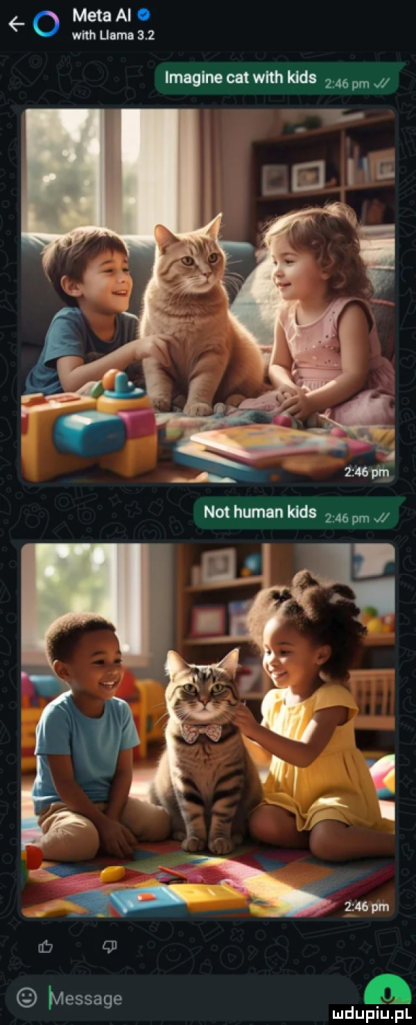 meta ai. wim uamn     imlglna catwﬂh kies   pm message mdupilifl