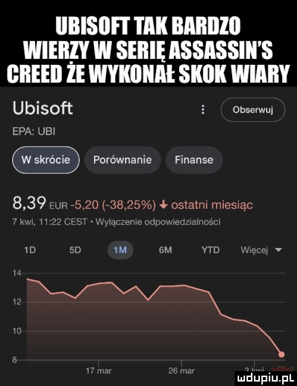 iibisiii t i ak bardzo wiemy w serie assassin s bleed że wykiiiiai skok wiary ubisoft e obserwuj epav uli porównanie finanse      eur              ostatni mies ąc   w.       cest mmczeme odpomczźzmmoam  d  d m gm ytd wm            u mhthiupl