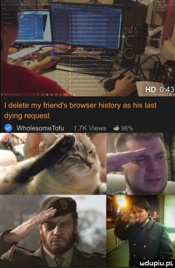 i delete my friend s browser histony as his list dying request. wholesometofu uk views