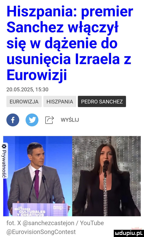 eurowizja hiszpania o e wyślij qęoulem jd a fot sanchezcastejon youtube eurovisionsongcomest