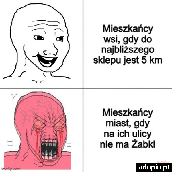mieszkańcy wsi gdy do najbliższego sklepu jest   km mieszkańcy miast gdy na ich ulicy nie ma żabki ludu iu. l