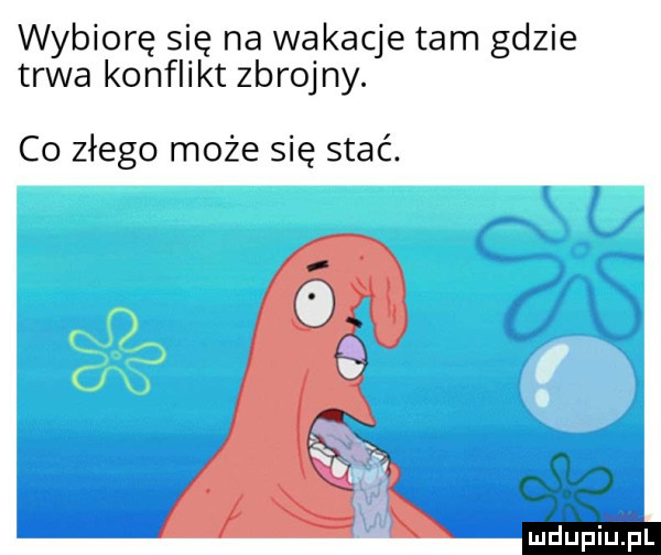 wybiorę się na wakacje tam gdzie trwa konflikt zbrojny. co złego może się stać.  . i ludupiu. pl