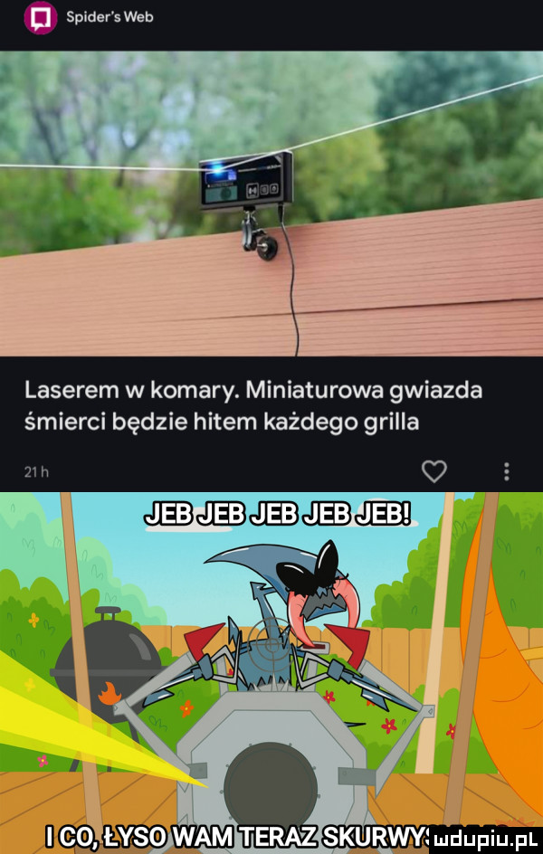 d spider s web laserem w komary. miniaturowa gwiazda śmierci będzie hitem każdego grilla