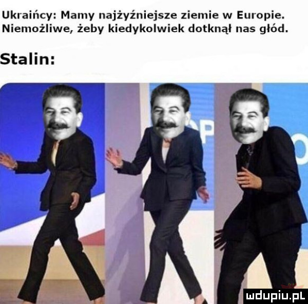 ukraińcy mamy najżyźniejsze ziemie w europie. niemożliwe żeby kiedykolwiek dotknął nas głód. stalin
