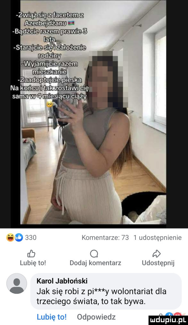 zwiąż mama w bądzeuem starajcieaai założenie       komentarze    udostępnlome db o a lubię ml dodaj komentarz udostępnij. karol jabłoński jak się robi z pi y wolontariat dla trzeciego świata. to tak bywa. lubię to odpowiedz