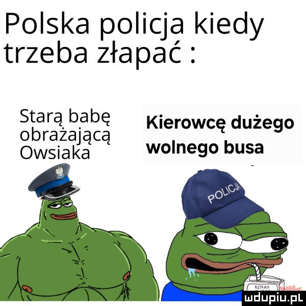 polska policja kiedy trzeba złapać starą babę kierowcę dużego obrażającą owsiaka wolnego busa
