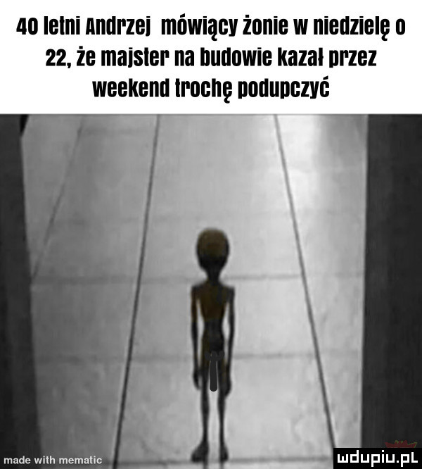 ieini iiniirzei mówiący żenie w niedzielę o   . że maisier na budowie kazal nrzez weekend iroenę nouunezvć r. made with mematic