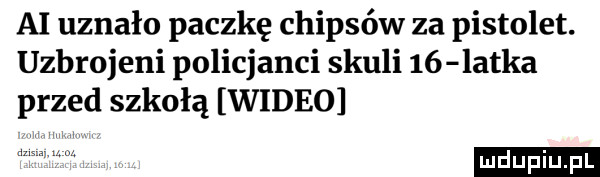 ai uznało paczkę chipsów za pistolet. uzbrojeni policjanci skuli    latka przed szkołą wideo ludu iu. l
