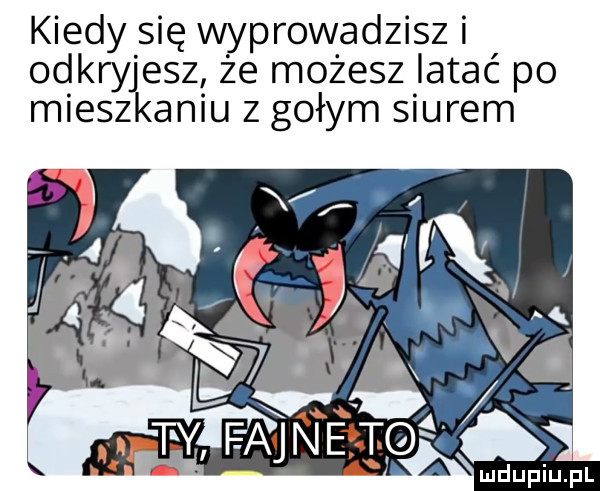 kiedy się wyprowadzisz i odkryjesz że możesz latać po aniu z gołym siupem miecz
