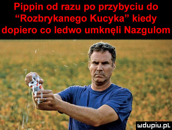 pippin od razu po przybyciu do rozbrykanego kucyka kiedy dopiero co ledwo umknęli nazgulom ludu iu. l