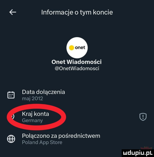informacje o tym koncie onet wiadomości onetwiadomosci data dołączenia maj      kraj konta germany połączone za pośrednictwem poland aap store