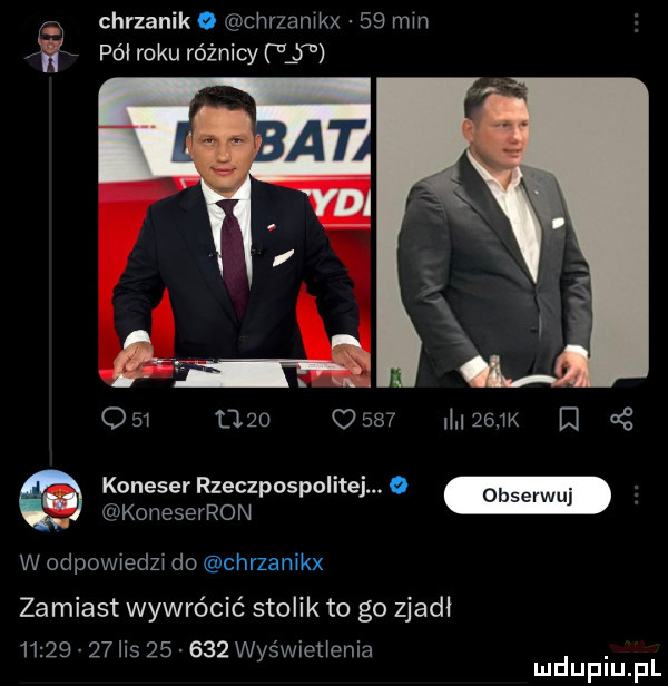 ﬂ chrzanik o chrzamkx    mm pół roku różnicy ram     mm      wzw d   koneser rzeczpospolitej     koneserron w odpowiedzi do chrzanikx zamiast wywrócić stolik to go zjadł          ihs        wyéwiet elia. mduplu pl