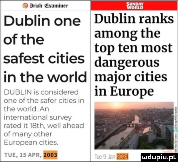 stian enamina dublin one of tee safest cities in tee wored dubin ws considcred one ofthe saper oles in tee wored. an international surrey rated it   th will ahmad of many ocher european ciugs tee    aar      r dublivrw lłlfanks among tee top ten most dangerous major cities in europe