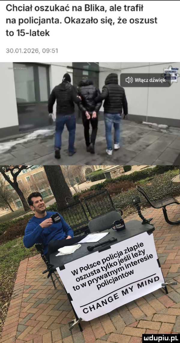 chciał oszukać na bzika ale trafił na policjanta. okazało się że oszust to    iatek