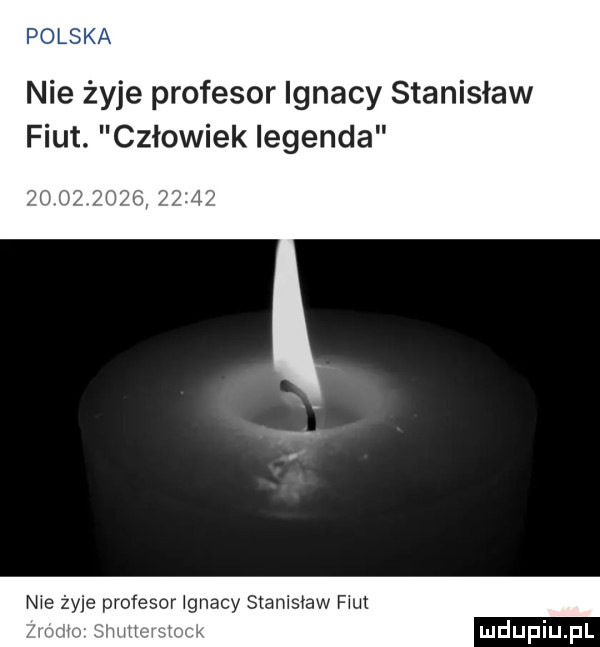 polska nie żyje profesor ignacy stanisław fiut. człowiek legenda i   u nie żyje profesor gnacy stanisław fiut