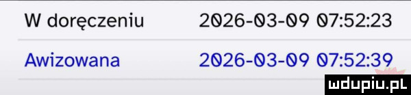 w doręczeniu                     awizowana