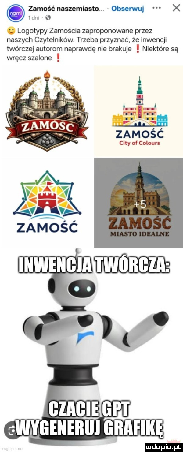 zamośćnaszemiasto ogumuj x ibm   logotypy zamościa zaproponowane przez naszych czytelników trzeba przyznać. że inwencji twórczej autorom naprawdę nie brakuje niektóre są wręcz szalone zamość city ofcolours swngeneiłlll grafikę ludu iu. l