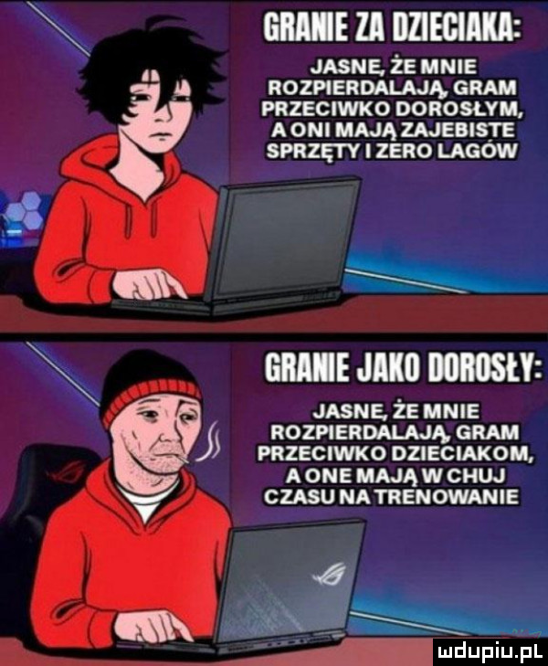 gai ll untam jasne. ze mnie rozpierdalają gram przeciwko dorosłvh. a oni mają zmeiiste sprzęty i zero lagow eee jill m    jasne. że mnie roznznmuw gram mzecuwxo dzieciakom anne mająwchuj czasu natrenowanie ł