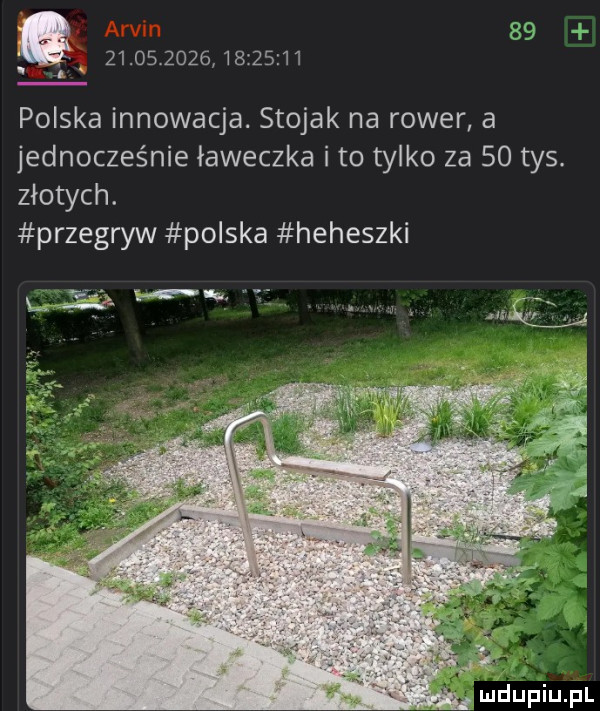 a.                       polska innowacja. stojak na rower a jednocześnie ławeczka i to tylko za    tys. złotych. przegryw polska heheszki