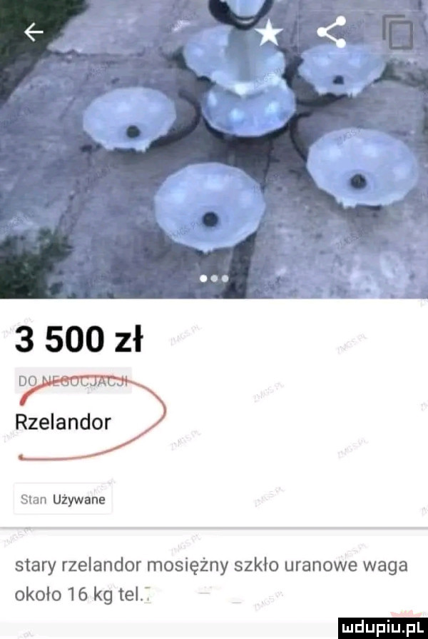 zł d rzelandor stan używane stary rzelandor mosiężny szkło uranowe waga około    kg tel. ludu iu. l