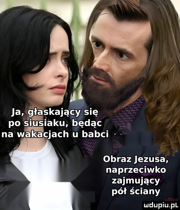 obraz ezusa naprzeciwko zajmujący pół ściany