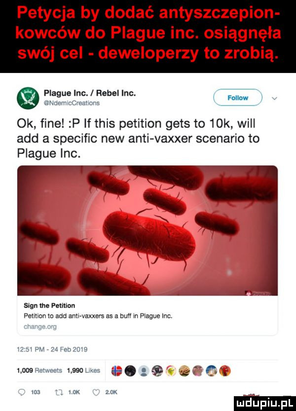 petycja by dodać antyszczepion kojców do plaqué inc. osiągnęła swój cel deweloperzy to zrobią. renów ok fine p if tais petition gees to   k will agd a specific naw anki vaxxer scenerio to plaqué inc. sum ma mion peiwen in agd amwaxxes as a mm w plaqué na ur   w w. wanna mos ie ww s me. g gu na     um zux