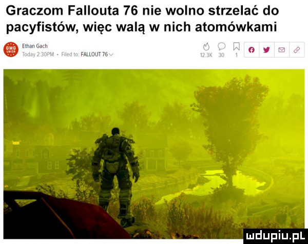 graczom fallouta    nie wolno strzelać do pacyfistów więc walą w nich atomówkami. luliupiupl