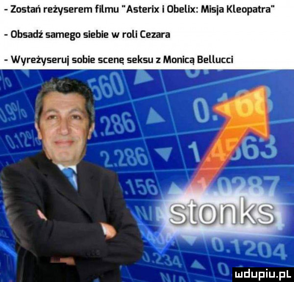 zostań reżyserem filmu asterix i obelix misia kleopatra obsadż samemu siebie w roli cezara wyreżyserui sobie sean seksu monicą bellucci