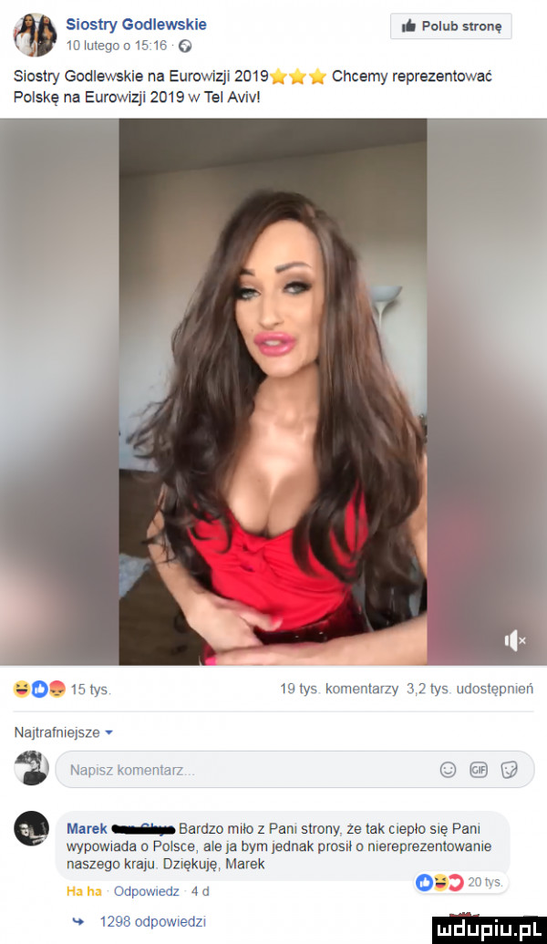 adam go i folub won m w r     m o siostry godlewska ns eurowizji msgﬁﬁ chcemy reprezentować polskę na eurowlzll zsmw tel aval marek bardzo mm z pam saony ze tak memo s ę pam wypowiada c polsce ale a bam lednak prosu a mereprozemowame naszego krew dziękuję marek m