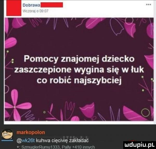 pomocy znajomej dziecko zaszczepione wygina się w łuk co robić najszybciej stet kurwa ciec rwę zakładać a v