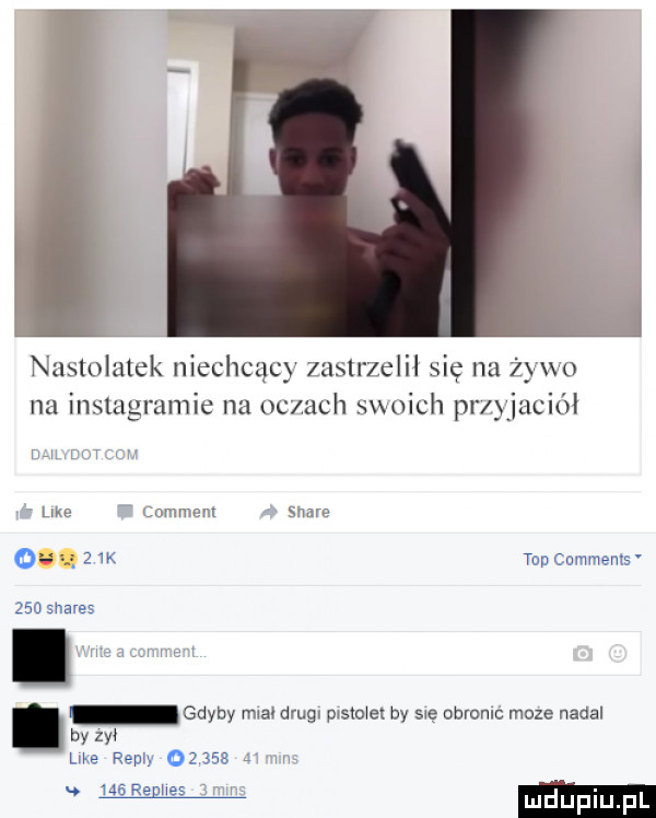 nustolalck niechcący zastrzelił się na  y   na inslugramie na oczach swoich plnjaciół w m w like comment stare tap commems     snares gdyby mo drugi pwstołe by su obronić moze nadal by zeł like repry       u w arai w włsewesnr luduplu l j mm