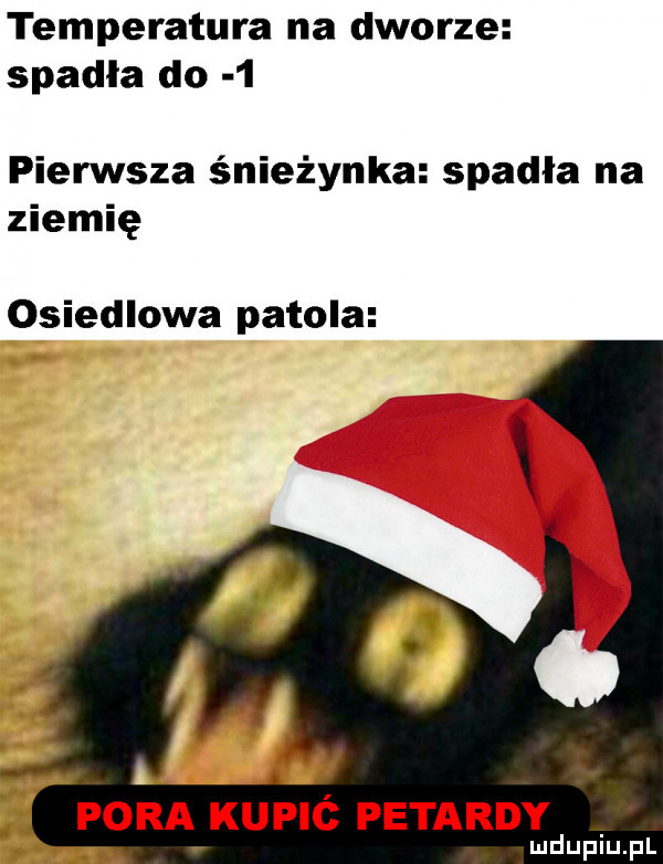 temperatura na dworze spadła do   pierwsza śnieżynka spadła na ziemię osiedlowa patola pora kupic petardy