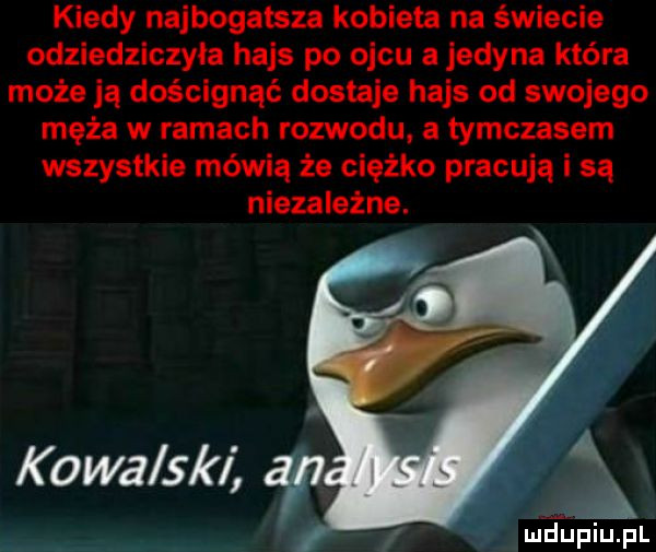 kiedy najbogatsza kobieta na świecie odziedziczyła hajs po ojcu a jedyna która może ją doścignąć dostaje hajs od swojego męża w ramach rozwodu. a tymczasem wszystkie mówią że ciężko pracują i są niezależne. kawa ski