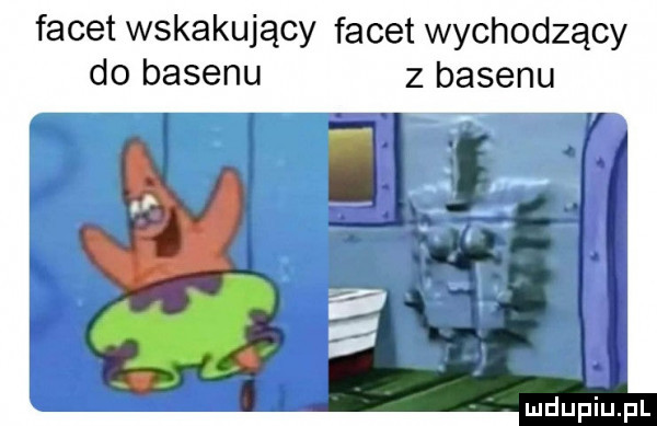 facet wskakujący facet wychodzący do basenu z basenu ji