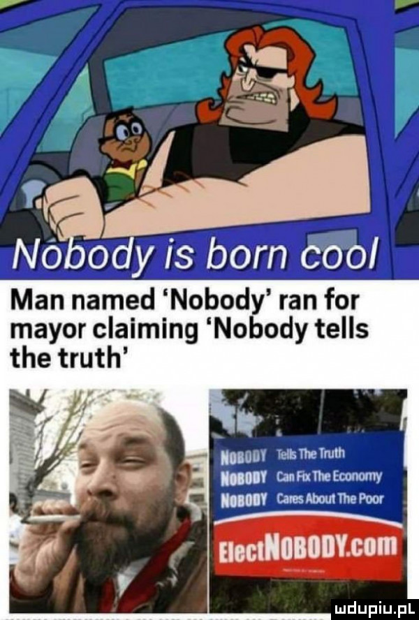 xl. w y            y p wam ago man named nobody ran for major claiming nobody telos tee truth w v