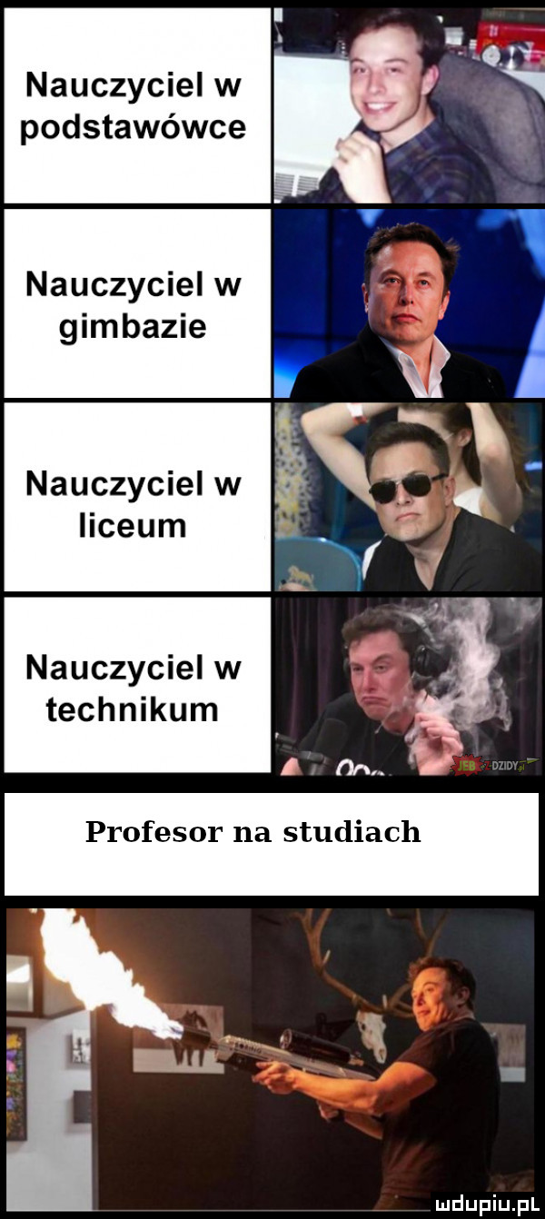 nauczyciel w podstawówce nauczyciel w gimbazie nauczyciel w liceum nauczyciel w technikum