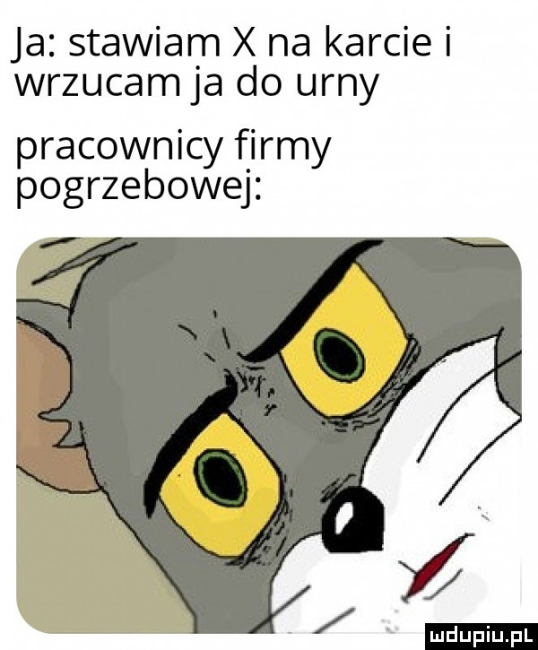 ja stawiam x na karcie i wrzucamja do urny pracownicy firmy pogrzebowej