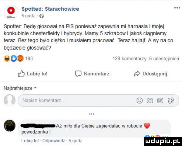 o spotted starachowice rrum o spotter będę głosowa na pis ponlewal zapewnia mi namawia i mniej konkublme chesterﬁeldy i hybrydy mamy   saj rabow jakoś clągmemy teraz bez tego było ciężko musikiem pracować teraz naiiaii a wy na co będueue głosować .         kumemarzy   udosiepmen if lubię   komentarz udostępnij nayuafmeysze v. aż mm dla mam zaplerdalac w rubacie. powodzonka lumów odnawuecz sean