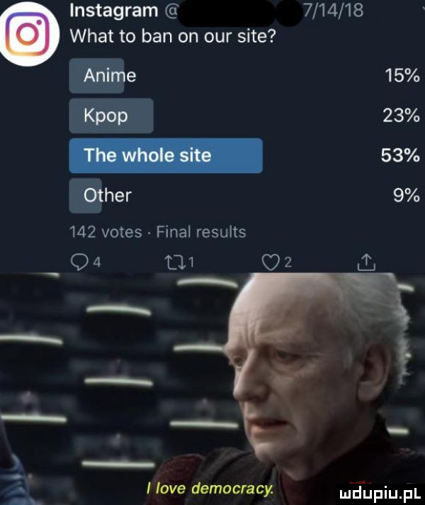instagram         wiat to ban on ocr site       ﬁber       vates final results od     o i l ł. llave democracy